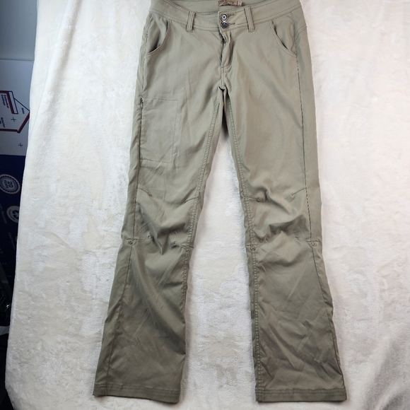Prana Pants - Prana Hiking Pants light weight Women’s 6 Outdoor Travel Walk Cargo Khaki
